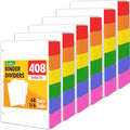 408 Pcs Binder Dividers with Multicolor Tabs, 1/6 Cut Tabs, Dividers by YesBes