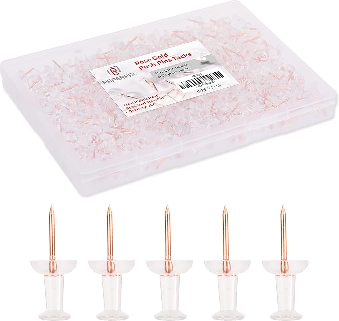 PAPERPAL Rose Gold Push Pins for Cork Boards, 1 Inch, offices and schools by PAPERPALDirect