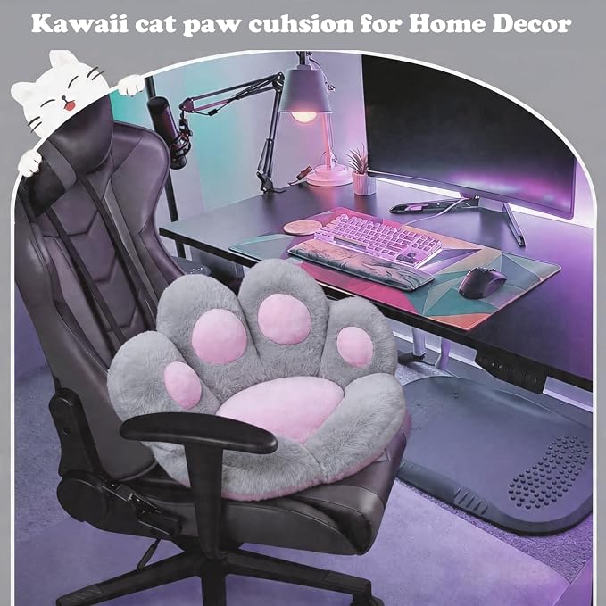 DOBUONO Cat Paw Cushion Office Chair Cushion Comfy Plush Gaming Chair Cushion - Image 2