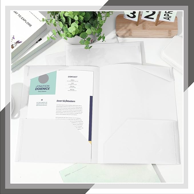 Henoyso 18 Pack White Plastic Folders - Image 4