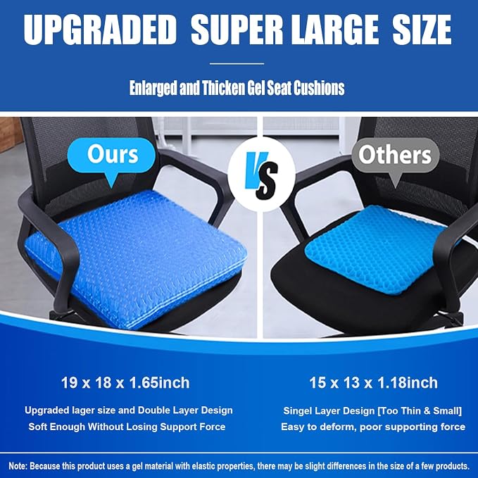 Gel Seat Cushion for Long Sitting Pressure Relief -Wheelchair Cushion for - Image 2