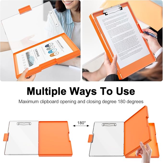 Piasoenc Clipboard with Storage, 8.5 x 11 Clip Boards with 2 Storage, Folio & - Image 3
