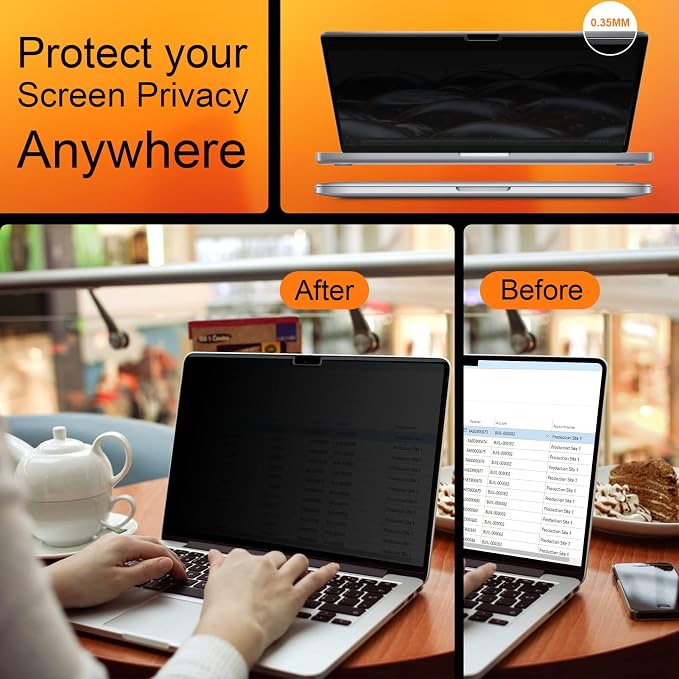 Magnetic Privacy Screen for MacBook Air 13.6 & 13 Inch 2022-2026, Matte - Image 4