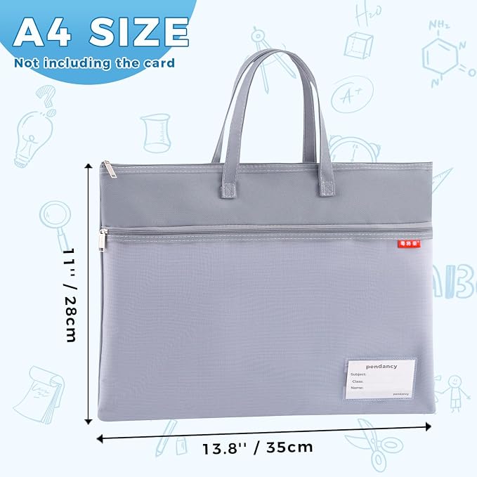 Pendancy Mesh Zipper Pouch A4 Size, Large Double Pocket Waterproof File Bag - Image 2