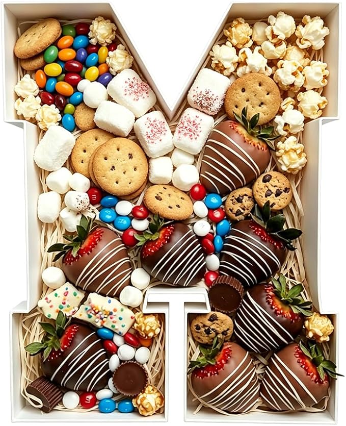 Plastic Fillable Letter Charcuterie Box, 10in Reusable Alphabet Shaped Tray by ANNJINT