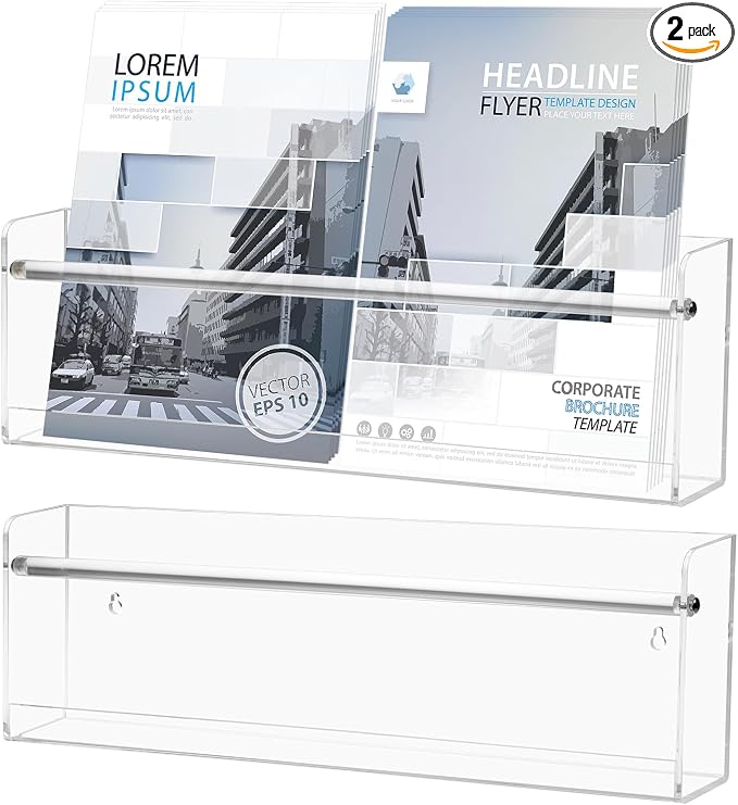 Clear Acrylic Wall Magazine Holder & Brochure Holder, Nursery Book Shelves by Unknown