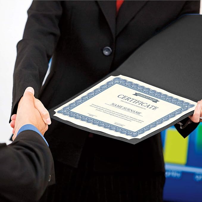 Classic Black and Silver Foil Certificate Folders - Image 5