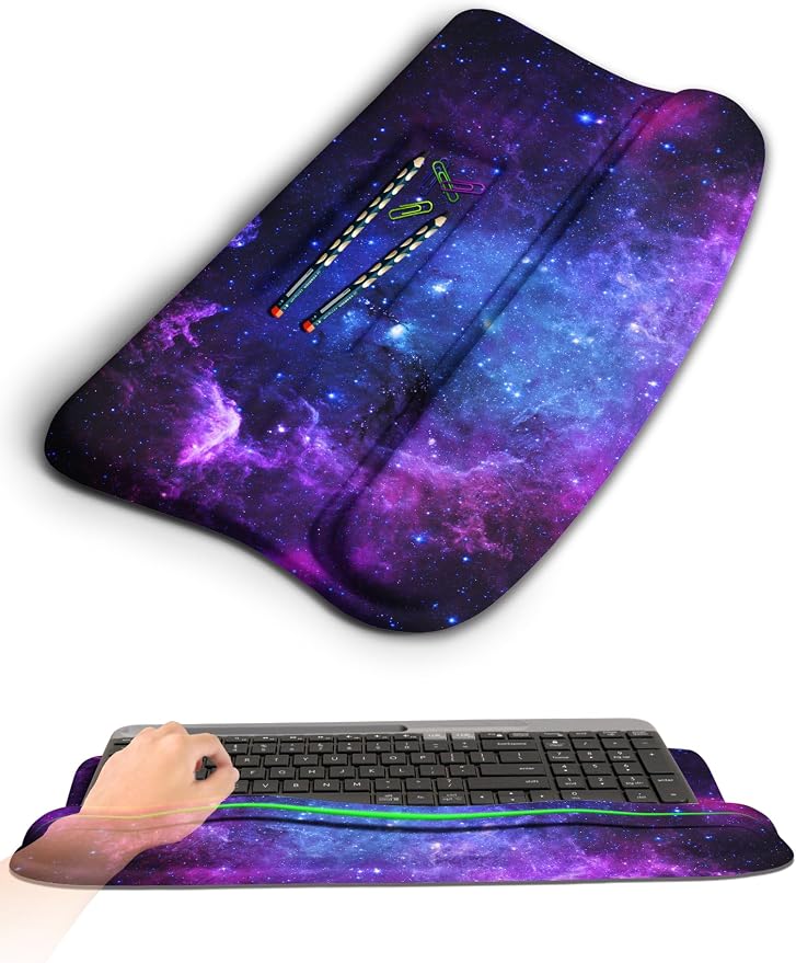 Ergonomic Wave Wrist Rest with Keyboard Stand, Cushioned Palm Rest, Comfortable by KUOSGM