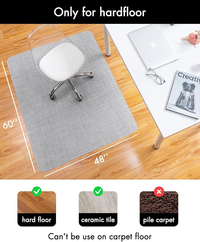 Baroyal Office Chair Mat for Hardwood Floor Under Desk Computer Rolling Chair - Image 3