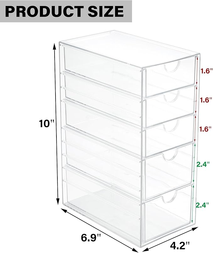 Prsildan Hair Accessories Organizer Acrylic Drawer - Image 3