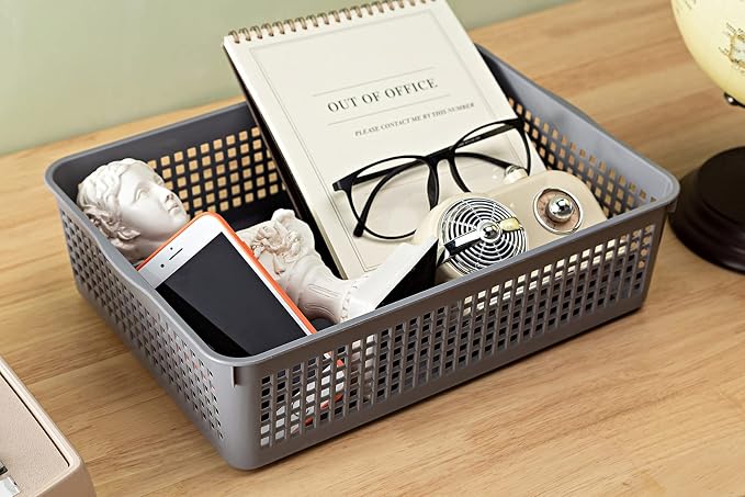 Eslite A4 Size Plastic Storage Basket, Desktop File Paper Letter Organizer Tray - Image 2