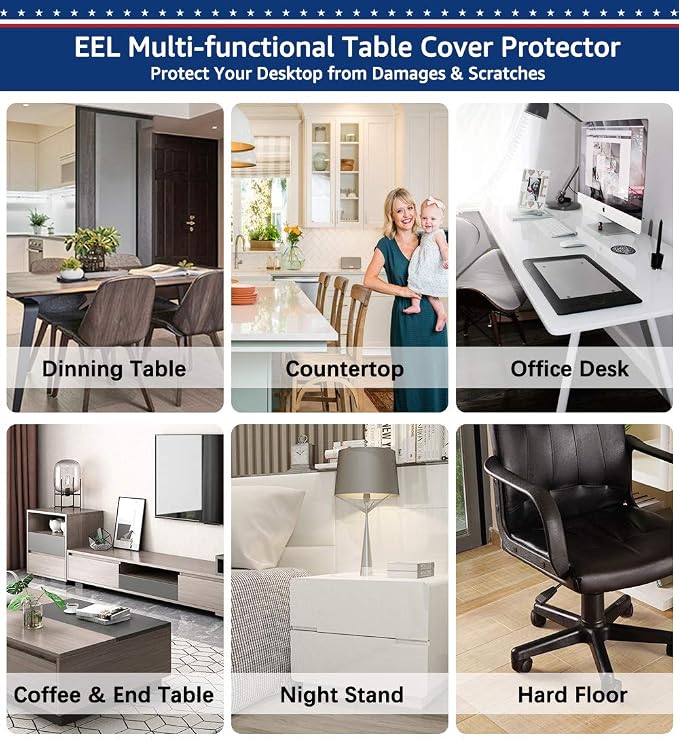 24 X 36 Inch Clear Large Desk Pad Blotter Home Office Table Protector on Top of - Image 6