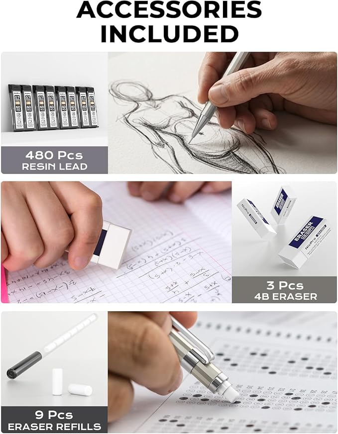 Nicpro 4 Pack Mechanical Pencil 0.7mm - Image 5