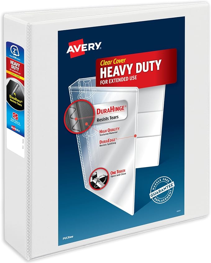 Avery Heavy-Duty View 3 Ring Binder, 2 Inch One Touch Slant Rings, 530-Sheet by Avery