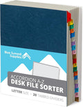 Blue Summit Expanding Desk File Sorter Organizer, Alphabetical File Organizer by BlueSummitSupplies