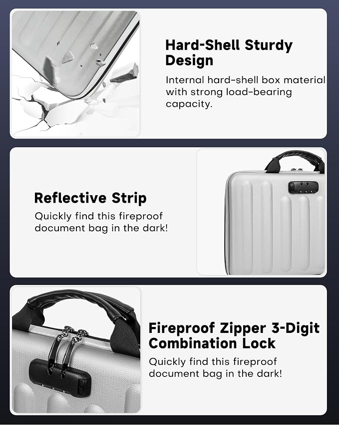 DOZAWA Fireproof Document Box, Hard Case Document Organizer - Image 7