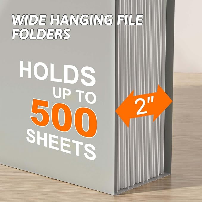 Extra Capacity Plastic Hanging File Folder Letter Size, 12 Pack Reinforced Hang - Image 4