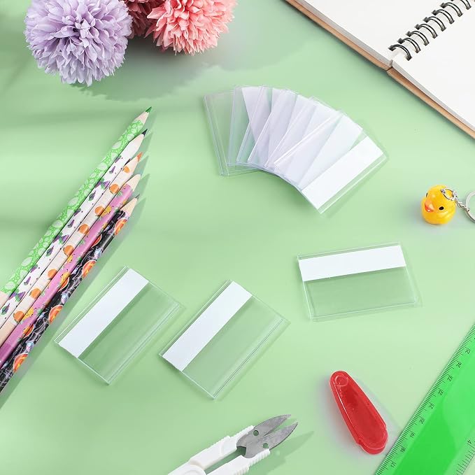 72 Pieces Clear Plastic Adhesive Shelf Tag & Price Label Holders - Image 2