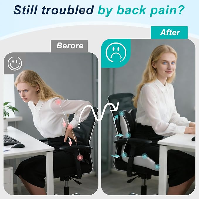 Seat Cushion for Office Chair and Car, Lumbar Support Pillow for Office Chair - Image 5