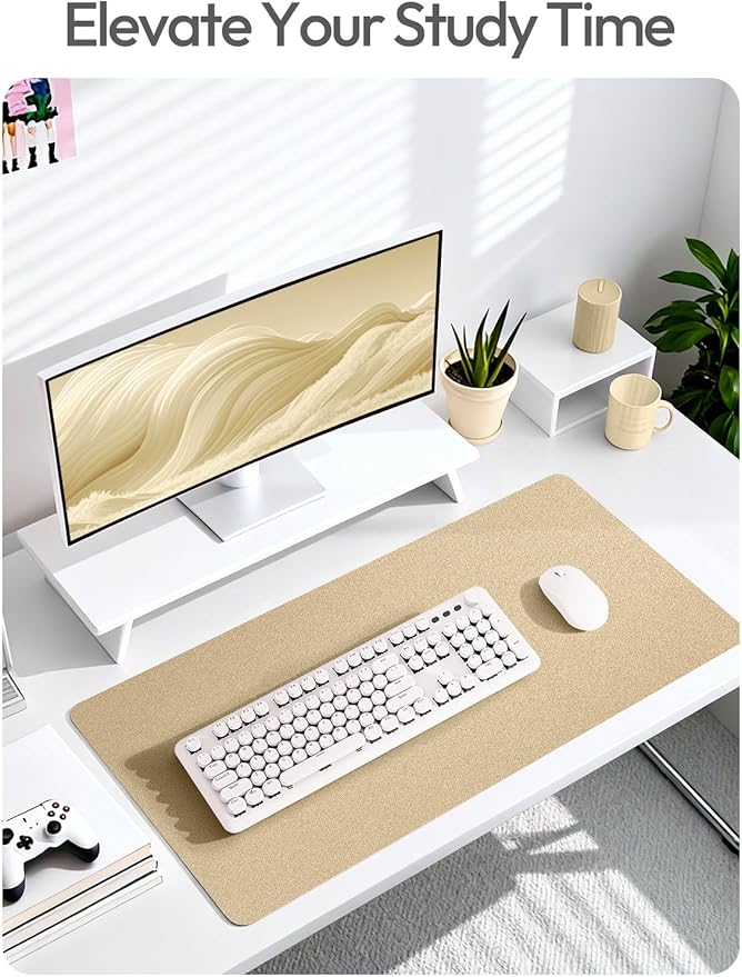 YSAGi Leather Desk Pad Protector, Office Desk Mat, Large Mouse Pad, Non-Slip PU - Image 2