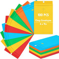 Geyee 100 Pcs Clasp Manilla Envelopes 6 x 9 Inch Gummed Colored Envelopes by Geyee