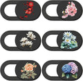 6Pcs 6 Styles Camera Cover Slide Flowers Laptop Camera Cover Floral Pattern by PRESSINART
