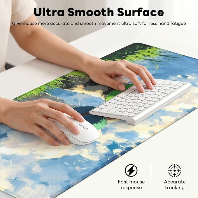 Desk Mat, Big Desk Pad, 31.5x11.8 Inches Extended Big Gaming Mouse Pad - Image 5