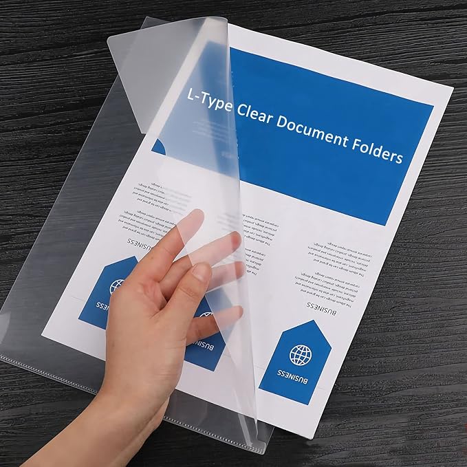 Clear Document Folder Copy Safe Project Pockets fits 8.5x11 Letter Size US Paper - Image 2