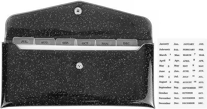 NatSumeBasics 6-Tab Black Cash Envelope Stuffing Wallet by NatSumeBasics