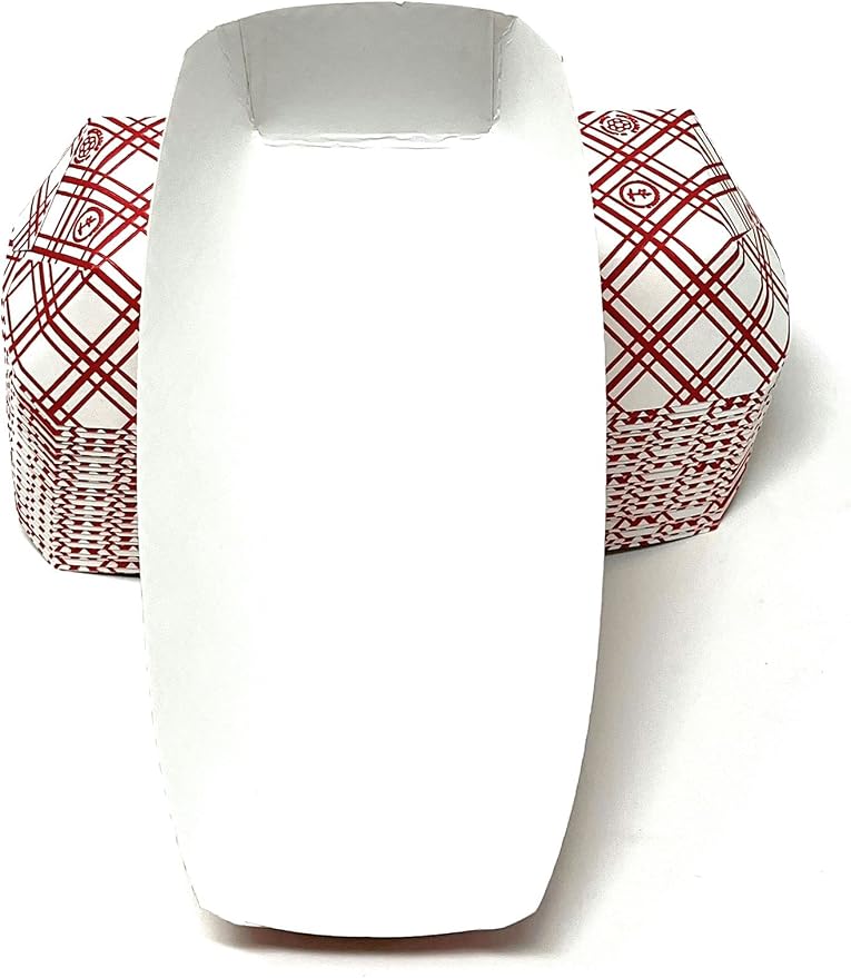 Mr Miracle 7 Inch Paper Hot Dog Tray in Red White Pattern. Pack of 100. - Image 8