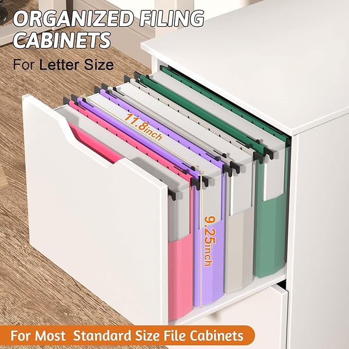 Plastic Extra Capacity Hanging File Folder, 12 Pack Expanding Hanging File - Image 3