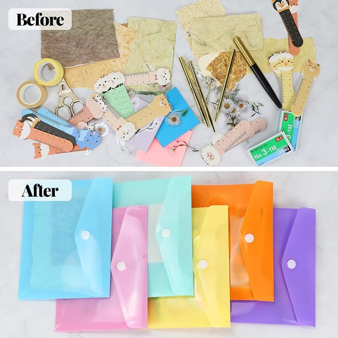 Plastic Envelopes 12 Pack Clear Document Folders，Plastic Envelopes - Image 2