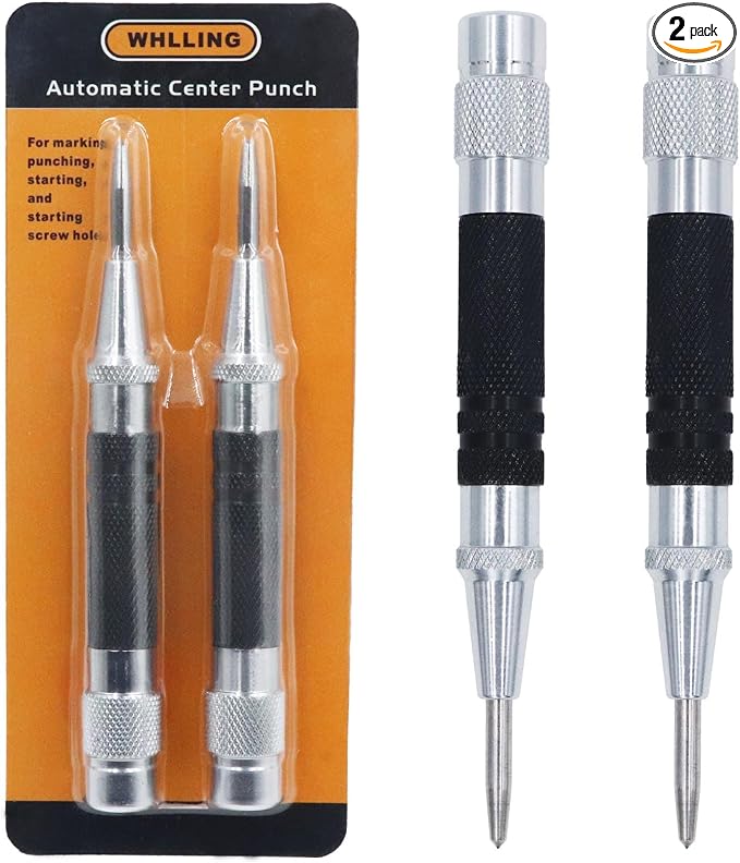 2-Piece Automatic Center Punch, 5 inch Spring Loaded Center Hole Punch by WHLLING