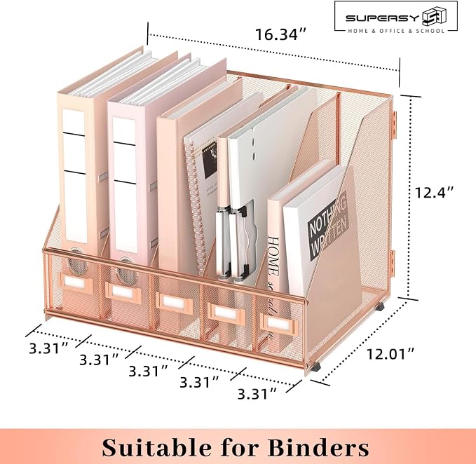 SUPEASY Desk Organizers Metal Desk Magazine File Holder - Image 3