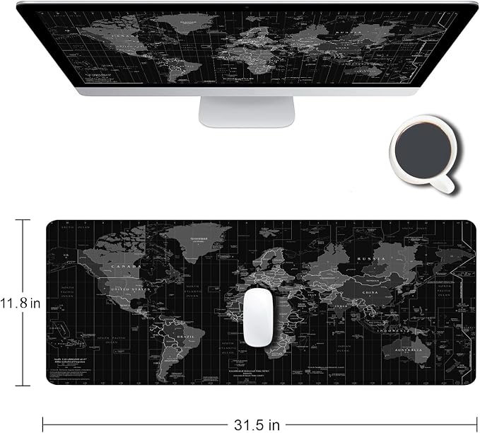 Large Gaming Mouse Pad with Stitched Edges, Desk Mat Extended Keyboard Pad - Image 2