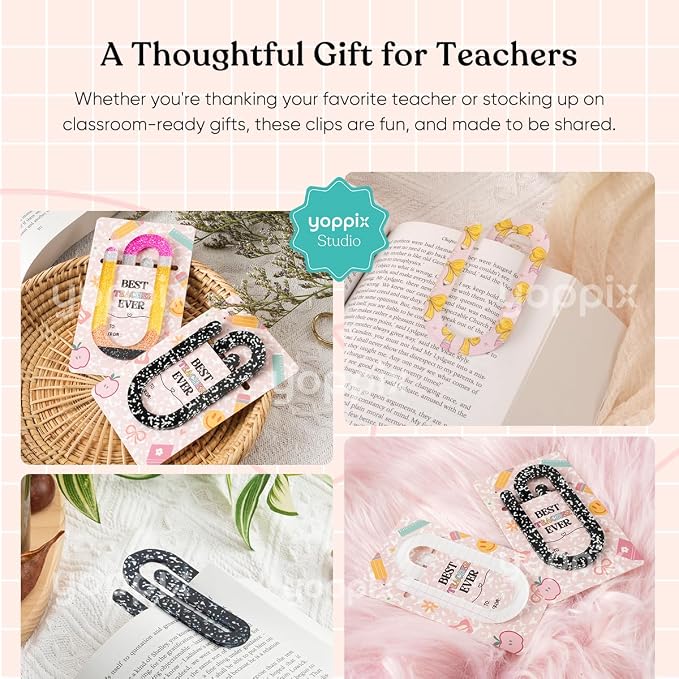 YOPPIX 20 Set Jumbo Teacher Acrylic Paper Clips - Image 6