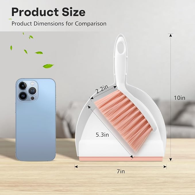 NACENA Handheld Dustpan and Broom Set – Mini Compact Brush Combo - Image 2
