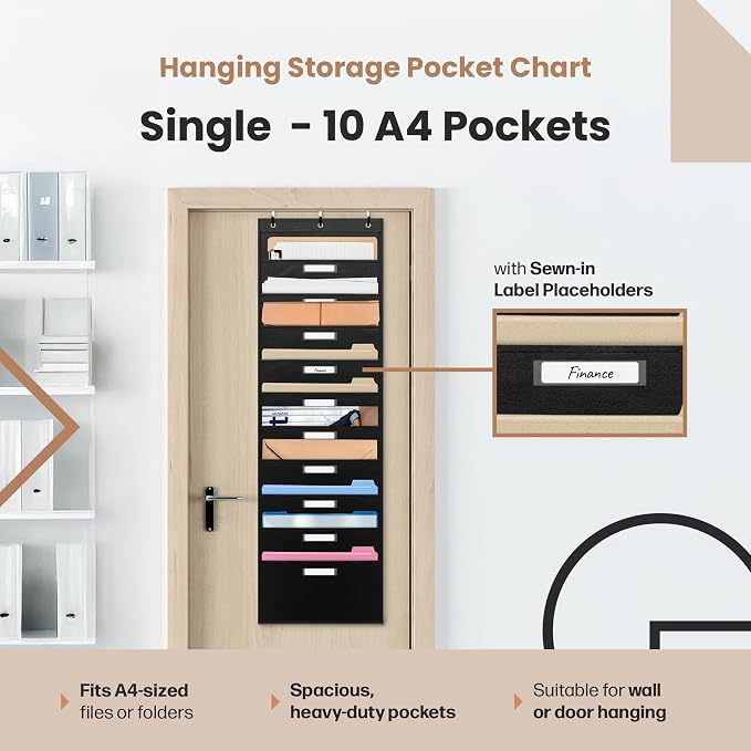 Black Pocket Chart for Classroom - Image 2