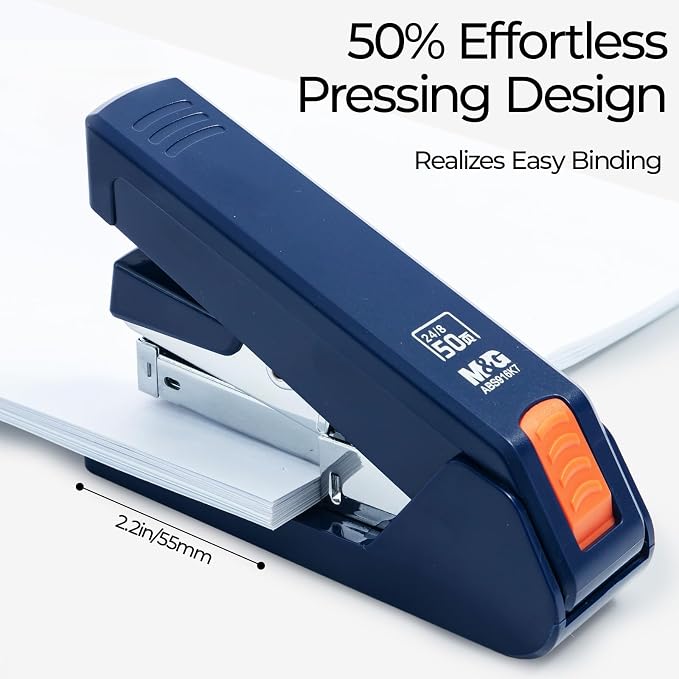 M&G Effortless Stapler 50 Sheet Capacity One-Touch Stapling, Heavy Duty Desktop - Image 3