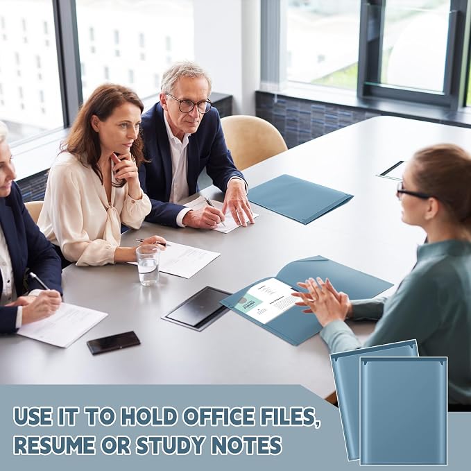 Henoyso 36 Pack Blue Gray Plastic Folders - Image 6