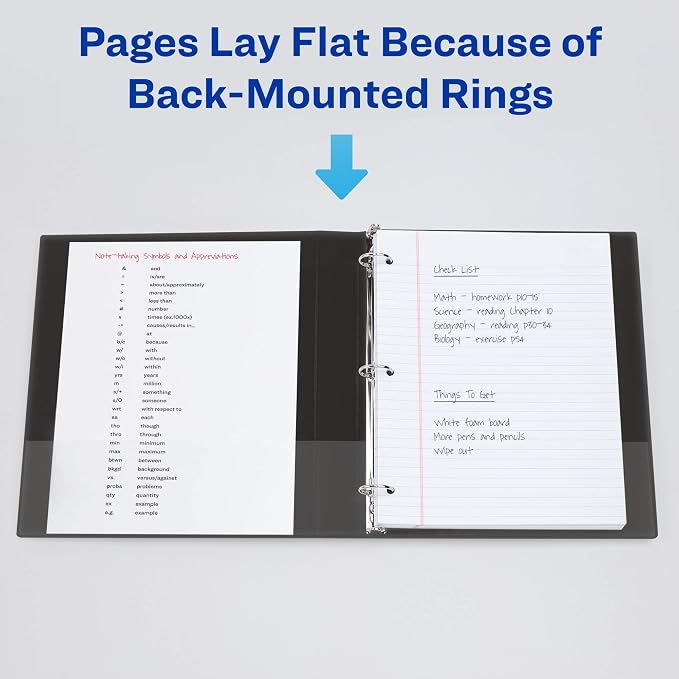 Avery Standard View 3 Ring Binder, 0.5" Round Rings, 100-Sheet Capacity - Image 6