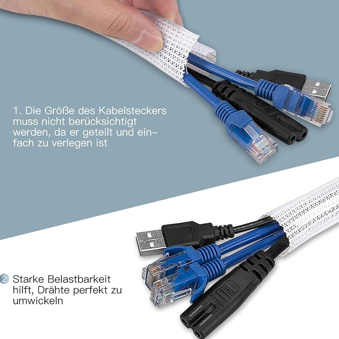AGPTEK Cable Sleeve, 20ft - Image 3