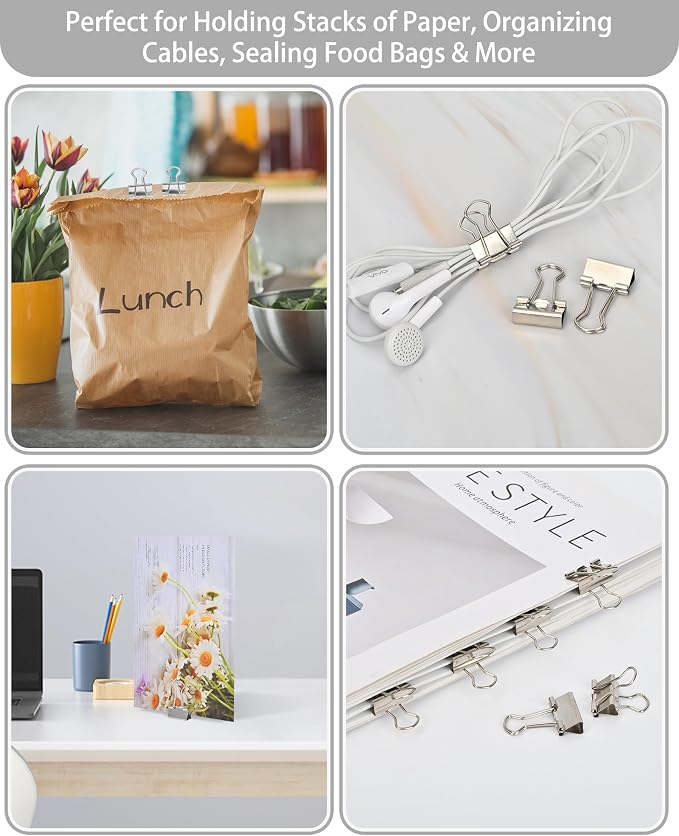 Binder Clips, 50 Pack, 0.75 in Small Paper Clips - Image 6
