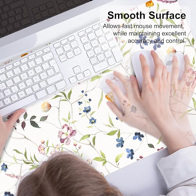 QIYI Floral Mouse Pad, Large Desk Mat - Image 4