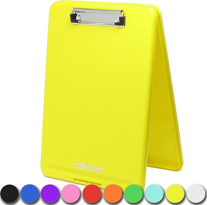 Think2Master Yellow Plastic Storage Clipboard. | 25% Heavier & 25% Sturdier| by Think2Master
