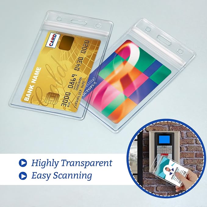 200 Pcs Clear Plastic Vertical Name Badge ID Card Holders - Image 6