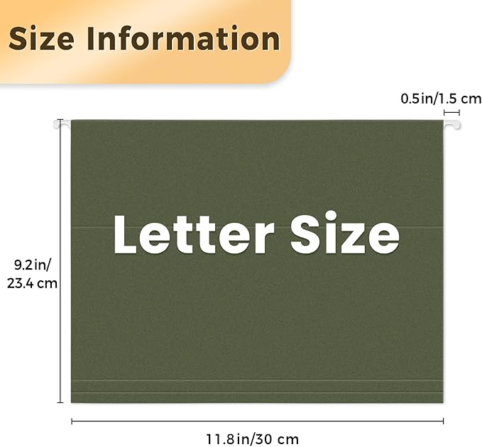 SUNEE Hanging File Folders, 6 Pack Letter Size Hanging File Folders - Image 2