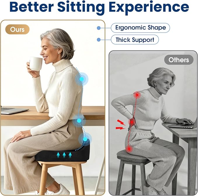 Ergonomic Seat Cushion for Office Chair, Memory Foam Coccyx Cushion for - Image 5