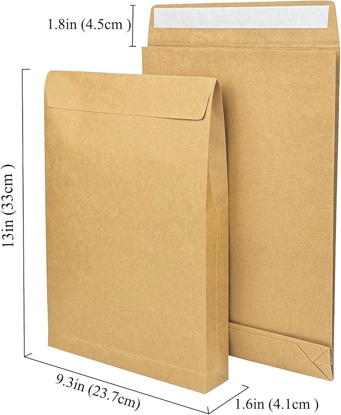 Large Expandable Envelopes, 25 Pack 9.3x 13" Big Mailing Envelopes | Self Seal - Image 6