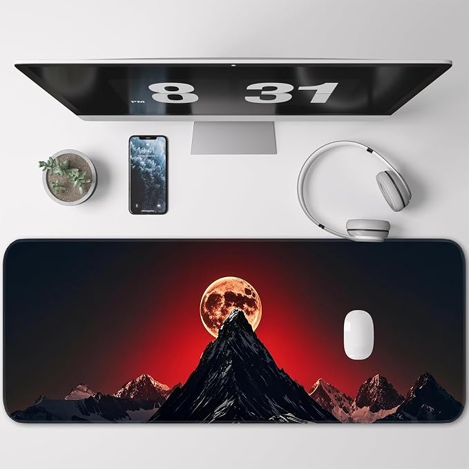 Gaming Mouse Pad, Large Desk Mat, Non-Slip Rubber Bottom, Stitched Edge Mouse - Image 2